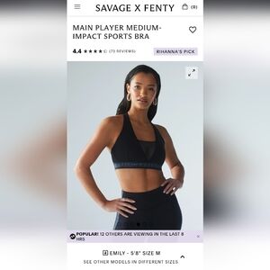 Savage X Fenty Main Player Medium-Impact Sports Bra Size Large